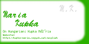 maria kupka business card